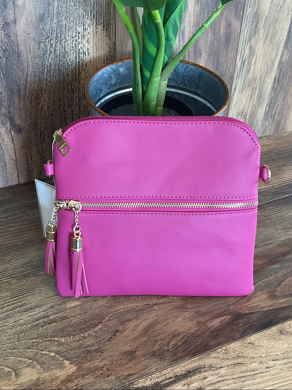 Jen & Co M1785-FU Vegan Leather Crossbody Clutch NWT